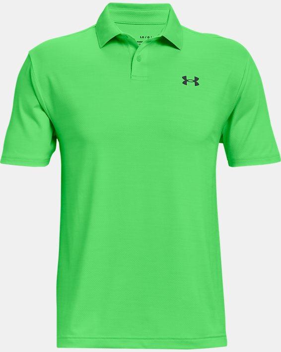 Polo UA Performance Textured pour hommes, Green, pdpMainDesktop image number 4